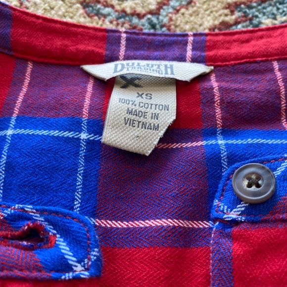 Duluth Trading Flannel Buttondown Collarless - Picture 2 of 2